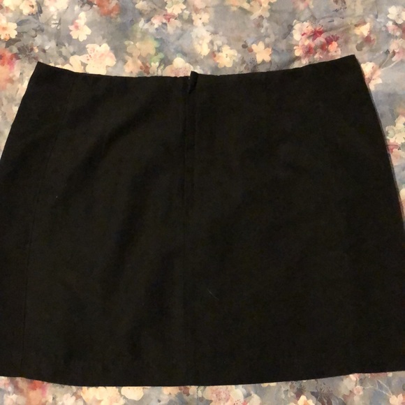 Black Vegan Suede Lace Up Mini Skirt - Picture 4 of 4